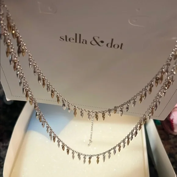 Stella & Dot Gold and Silver Vintage-Inspired Necklace - Picture 7 of 11